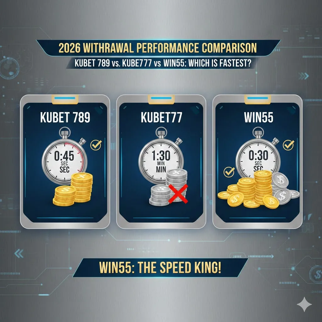 รีวิวเจาะลึก 2026: เปรียบเทียบประสิทธิภาพการถอนเงิน kubet 789, kubet77 และ win55 ที่ไหนเร็วที่สุด?